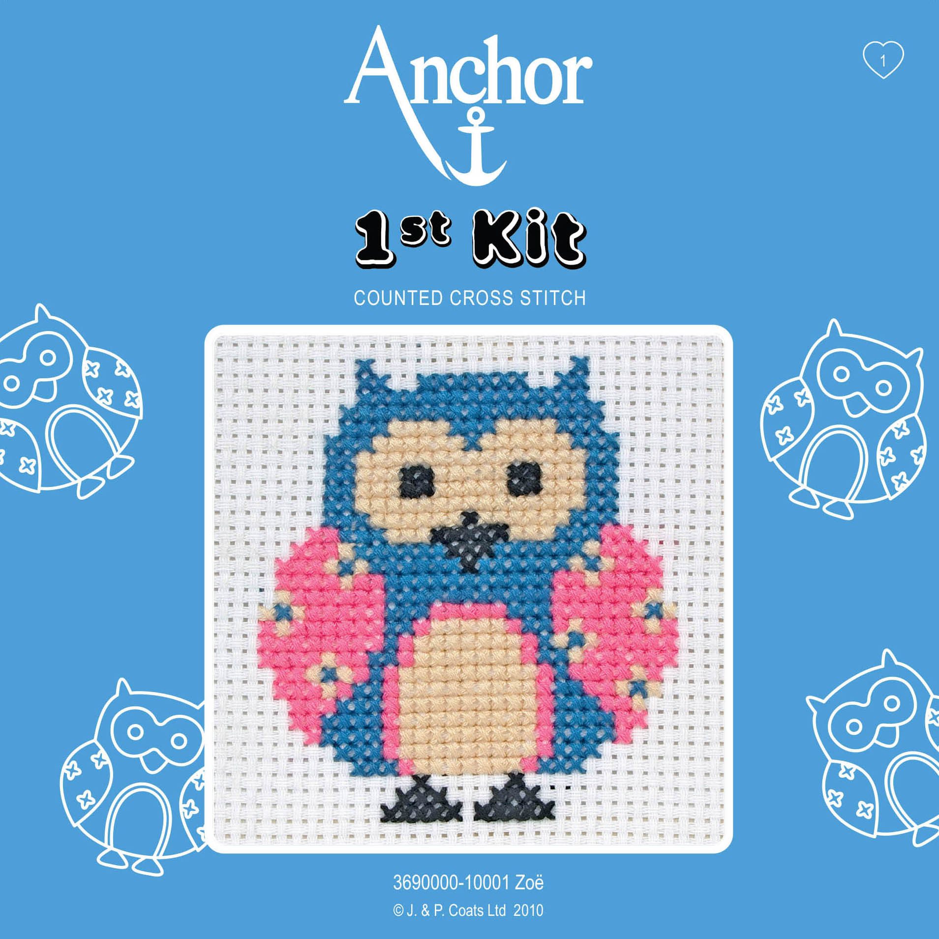 Anchor 1st Counted Cross Stitch Kit – Owl product image