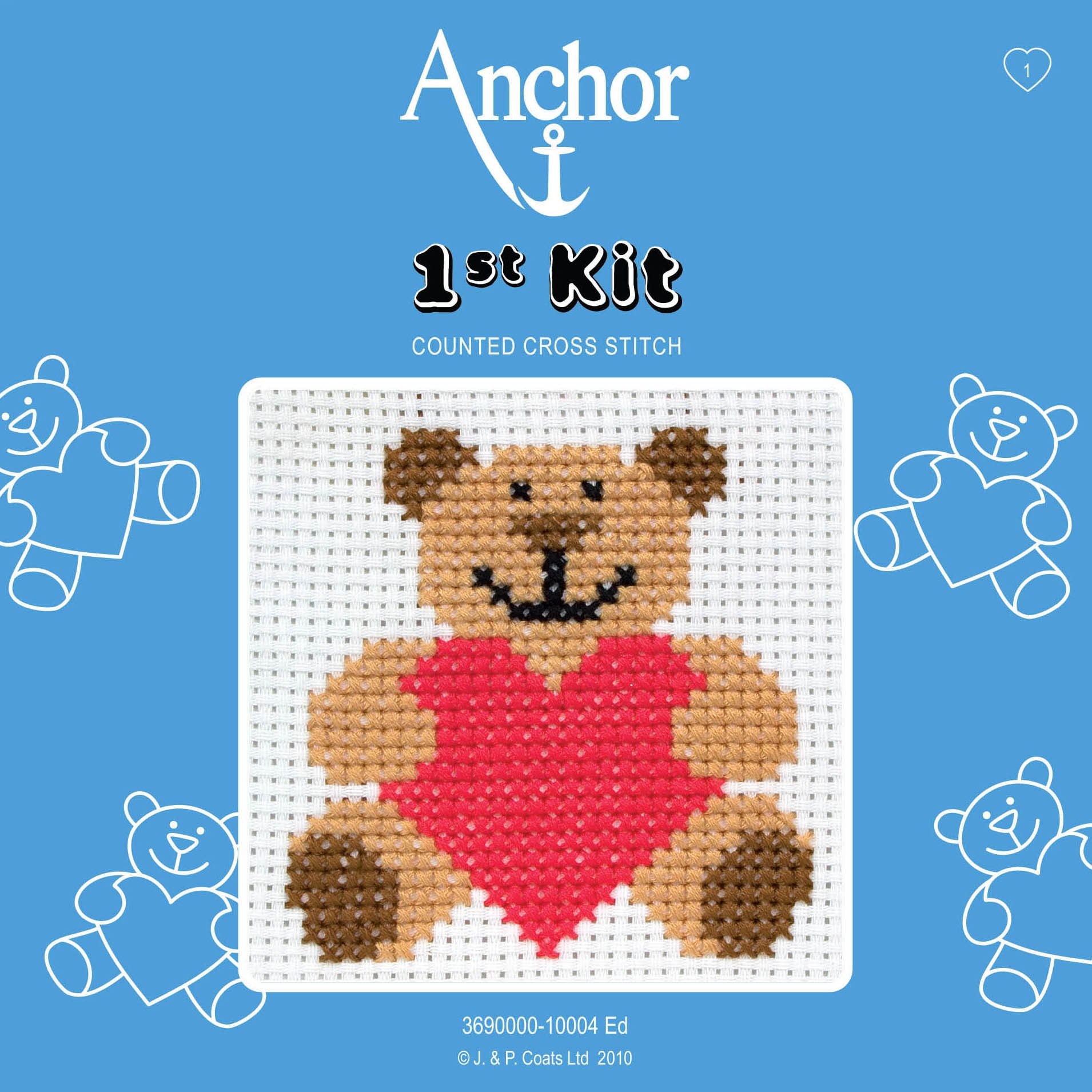 Anchor 1st Counted Cross Stitch Kit – Teddy product image