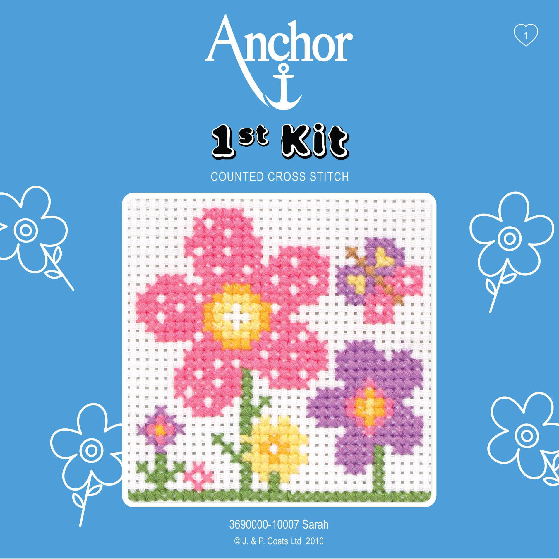 Anchor 1st Counted Cross Stitch Kit - Flowers product image