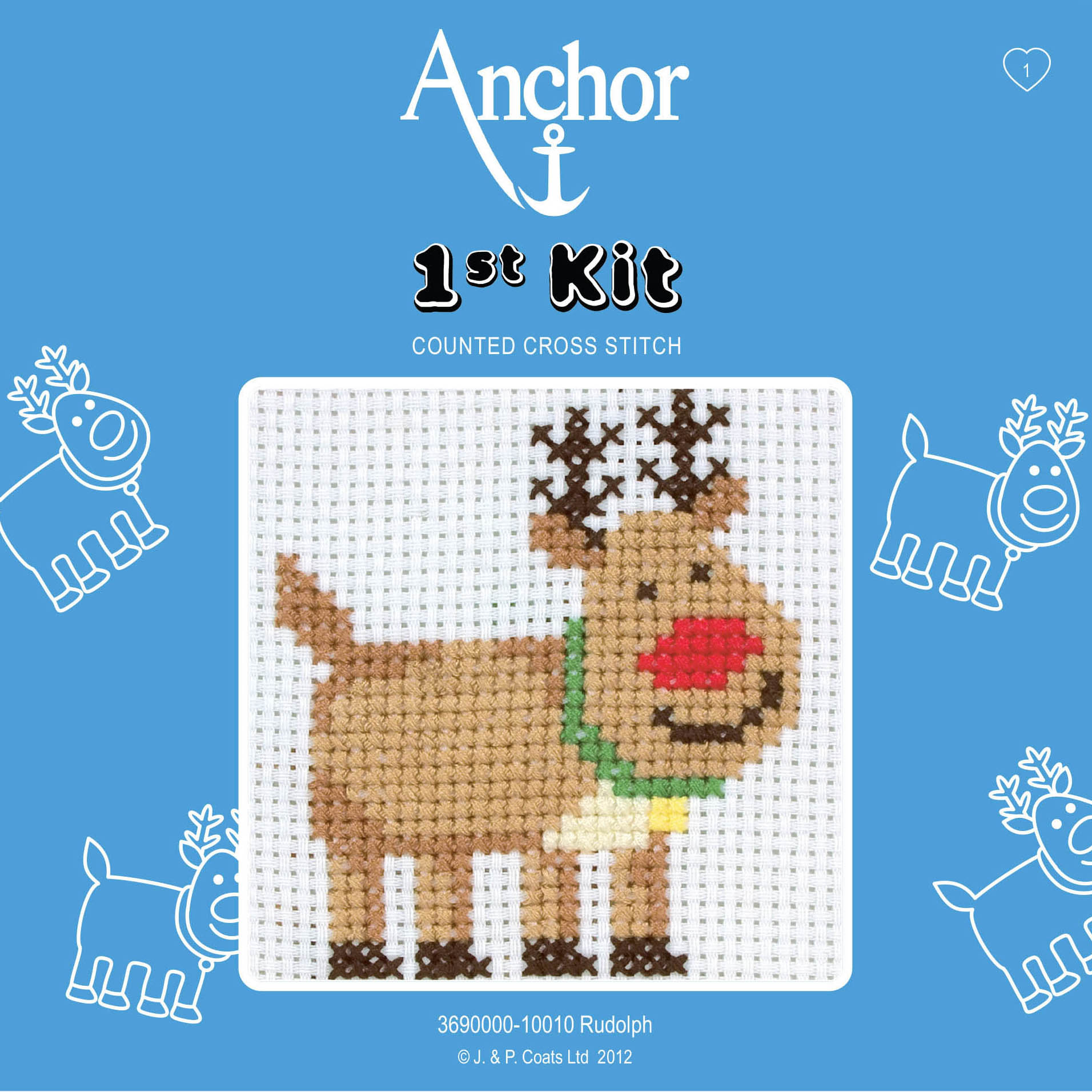 Anchor 1st Counted Cross Stitch Kit – Rudolph product image