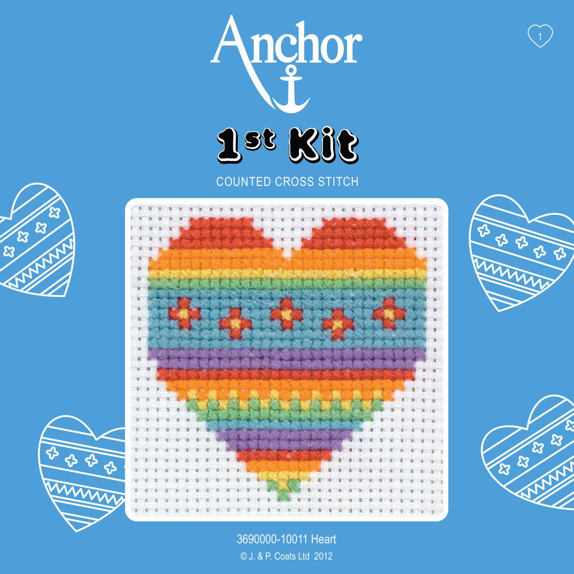 Anchor 1st Counted Cross Stitch Kit - Heart product image