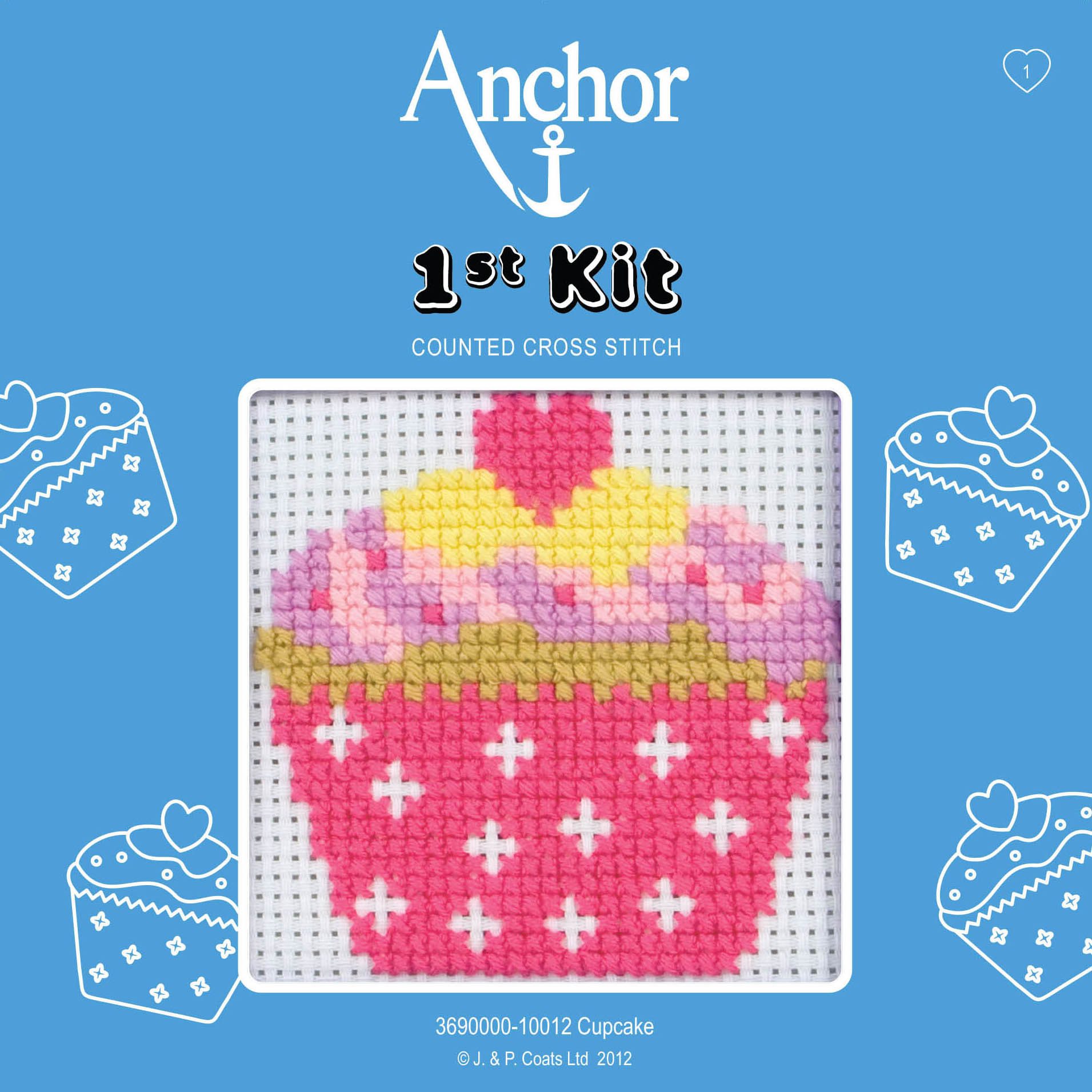 Anchor 1st Counted Cross Stitch Kit – Cupcake product image