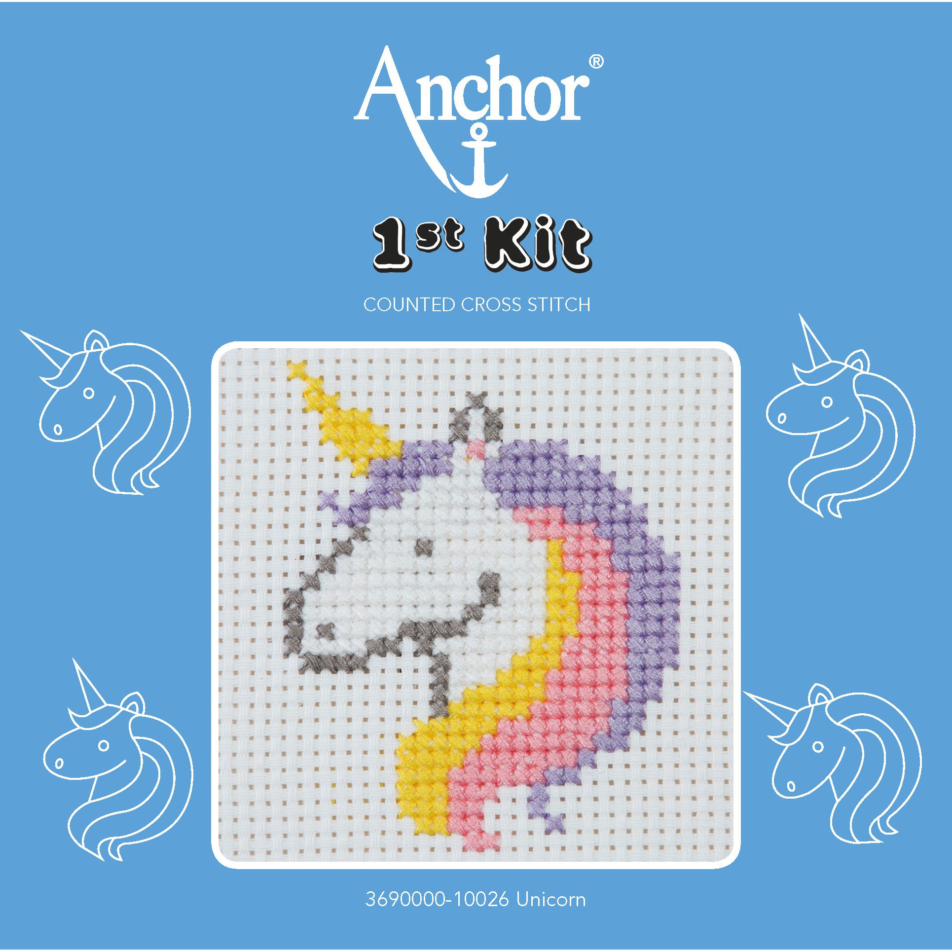 Anchor 1st Counted Cross Stitch Kit – Unicorn product image