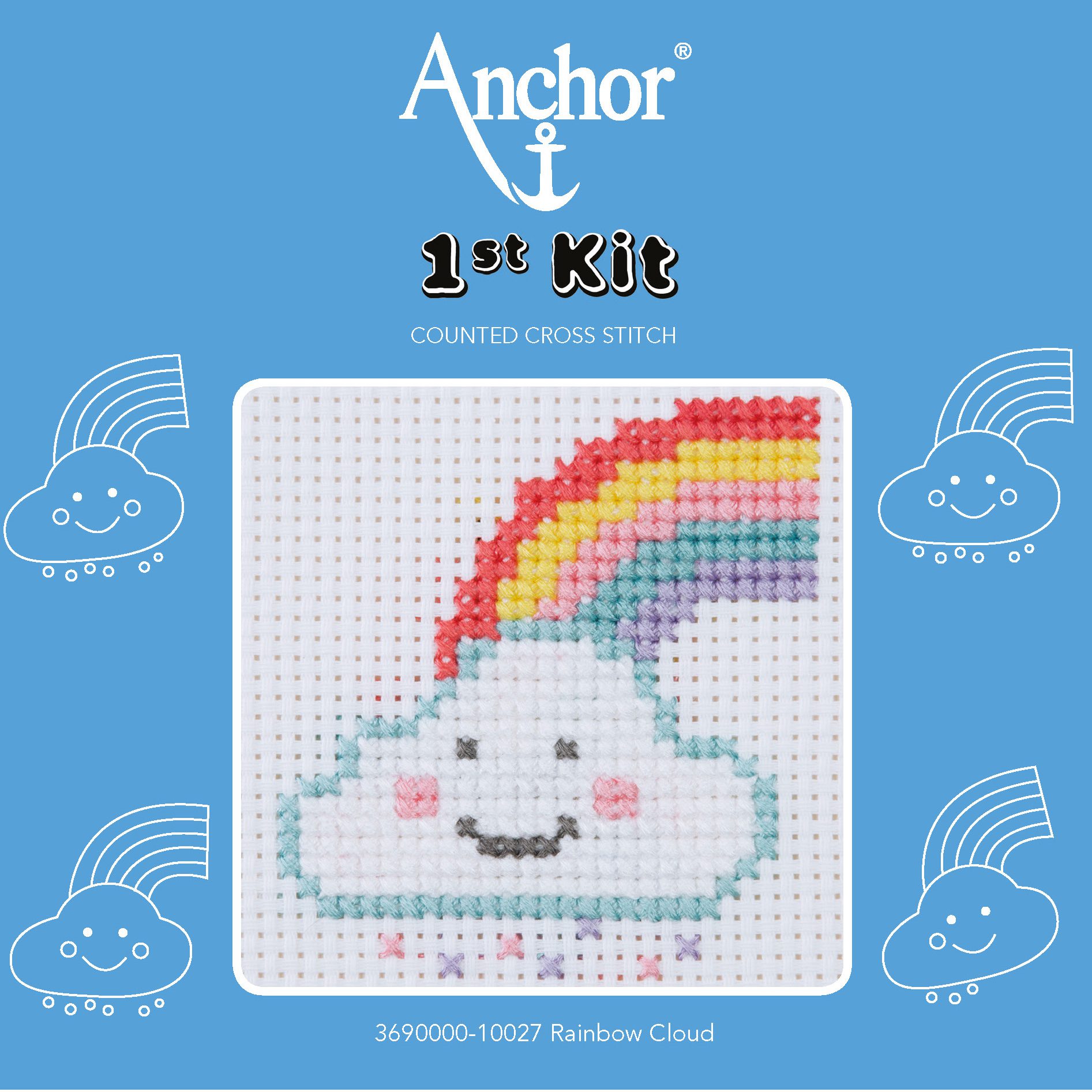 Anchor 1st Counted Cross Stitch Kit - Rainbow Cloud product image