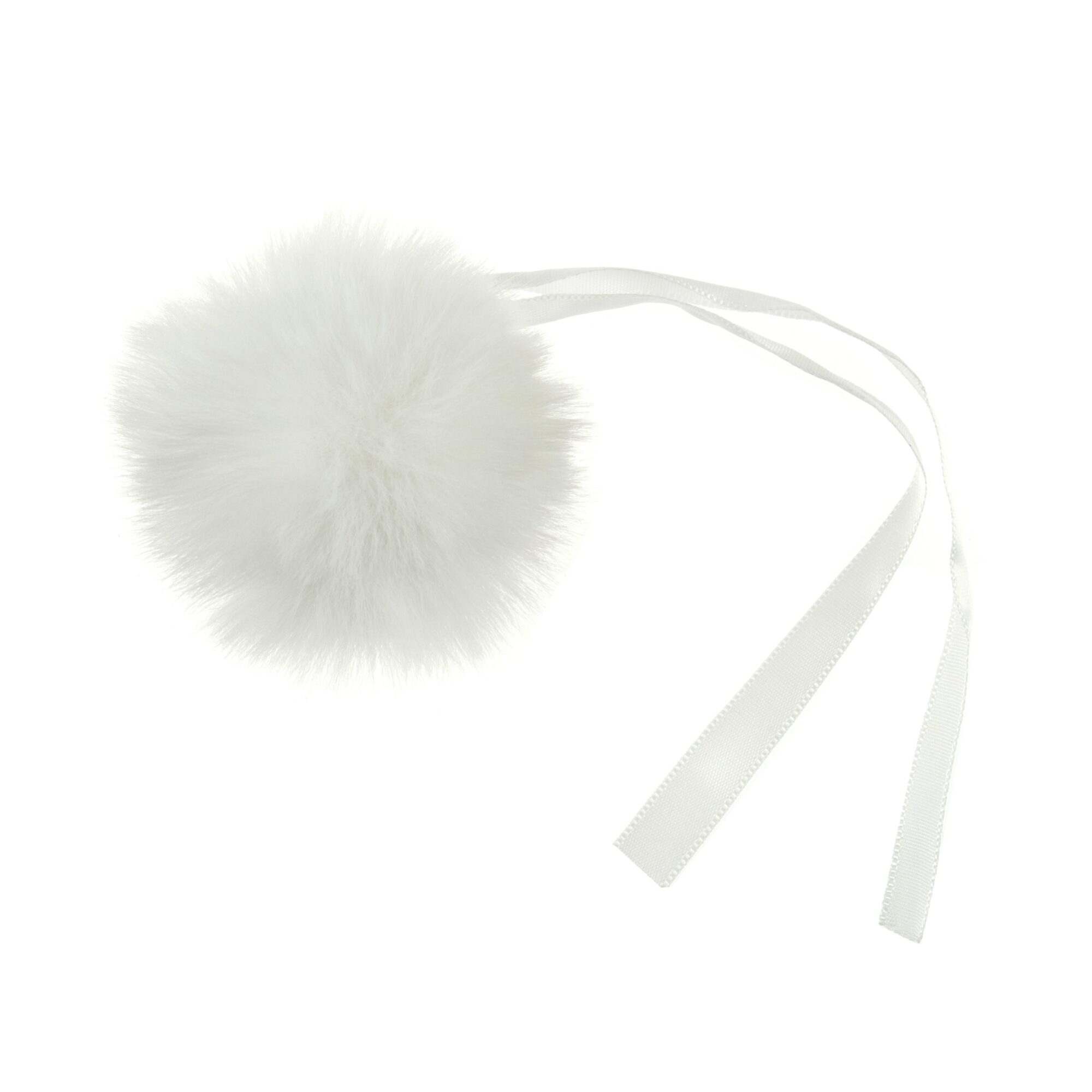 Medium Faux Fur Pom Pom 6cm - White product image