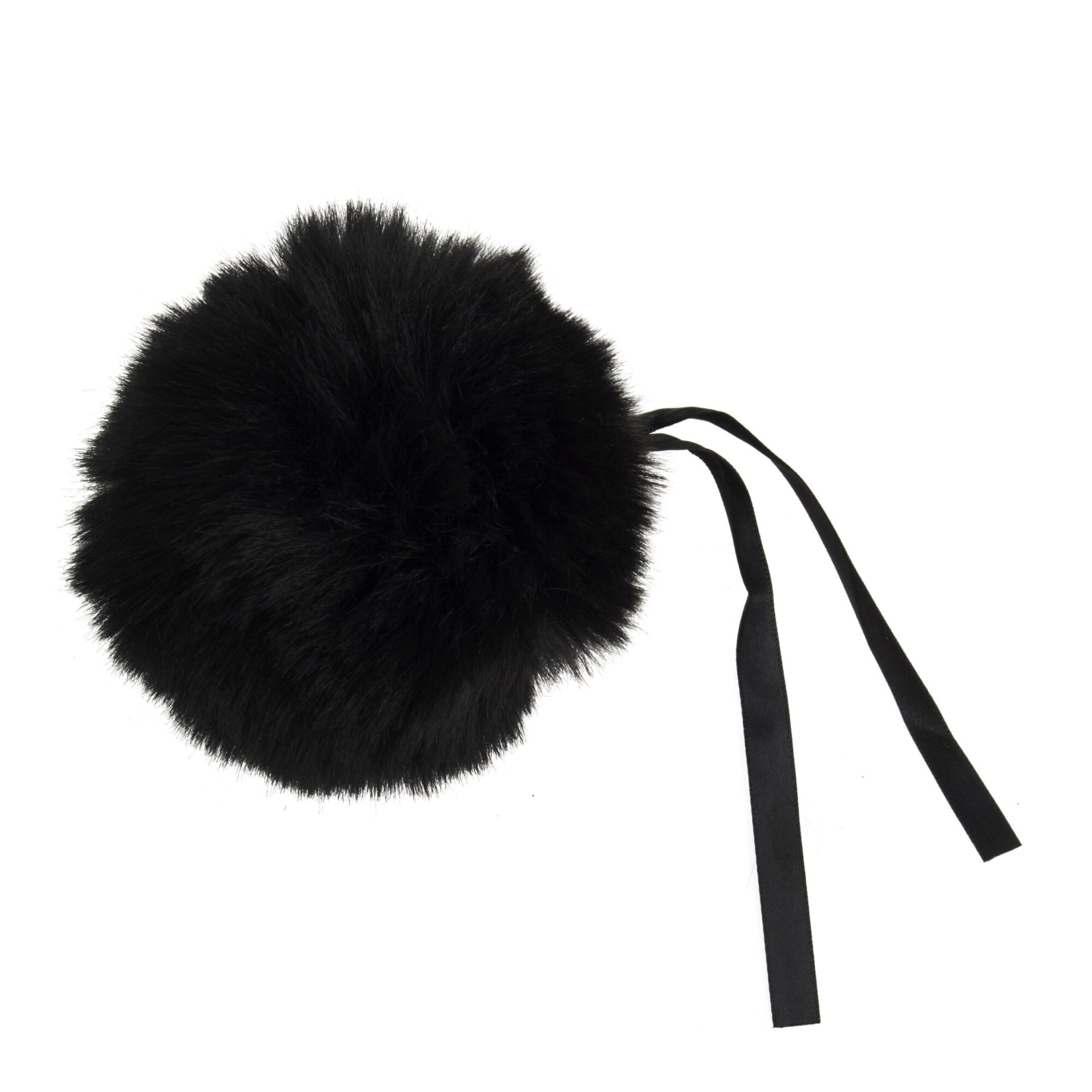 Large Faux Fur Pom Pom 11cm - Black product image