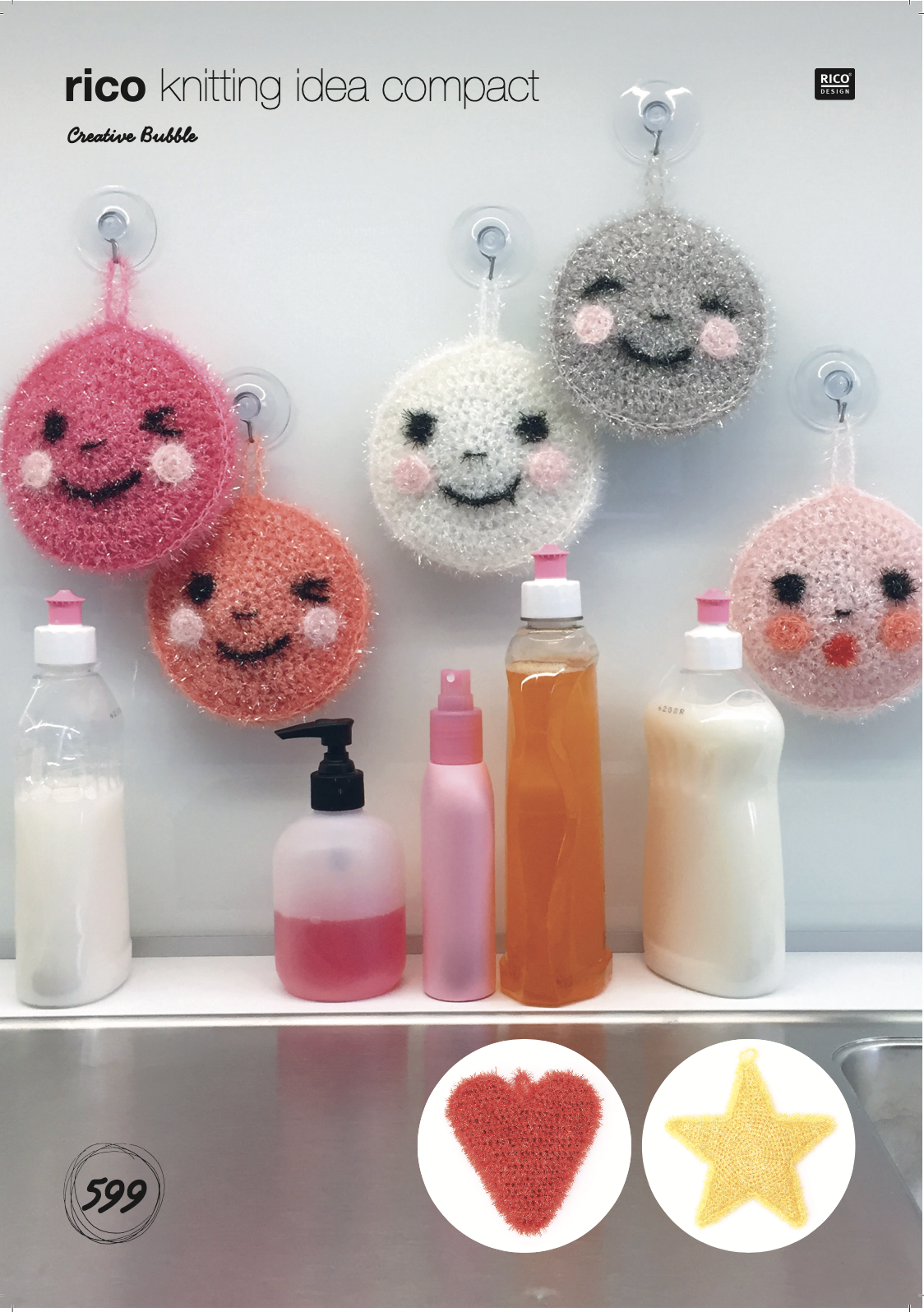 Rico Creative Bubble 577 Crochet Scrubbies - Heart, Star & Emoji Pattern (download) product image