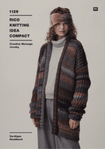 Rico Knitting Idea Compact 1129 Cardigan & Headband in Creative Melange Chunky (download) product image