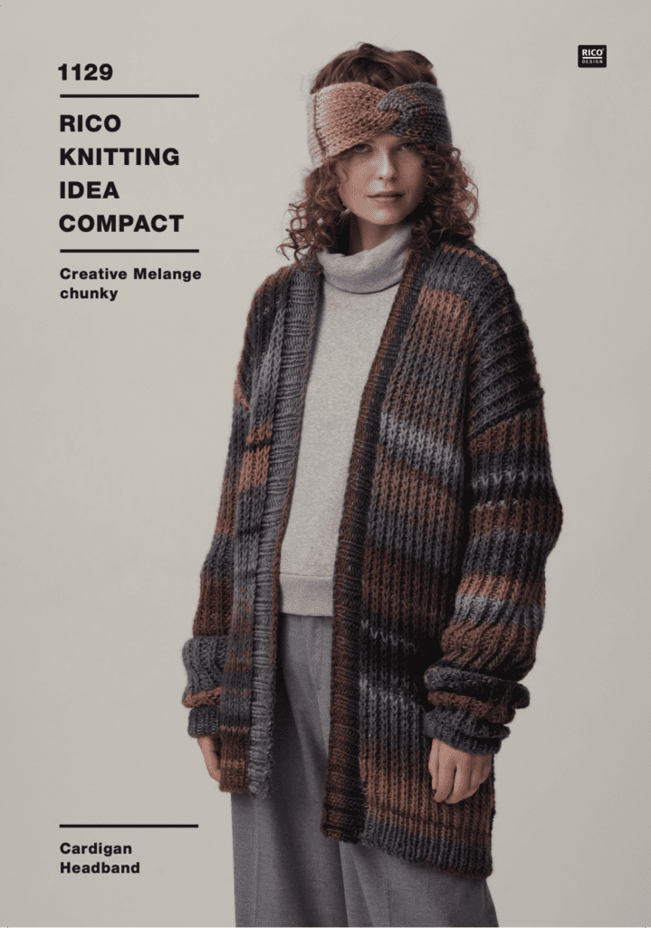Rico Knitting Idea Compact 1129 Cardigan & Headband in Creative Melange Chunky (download) product image