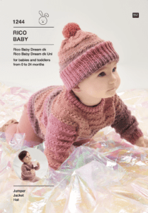 Rico Knitting Idea Compact 1244 Jumper Jacket & Hat in Baby Dream DK (download) product image