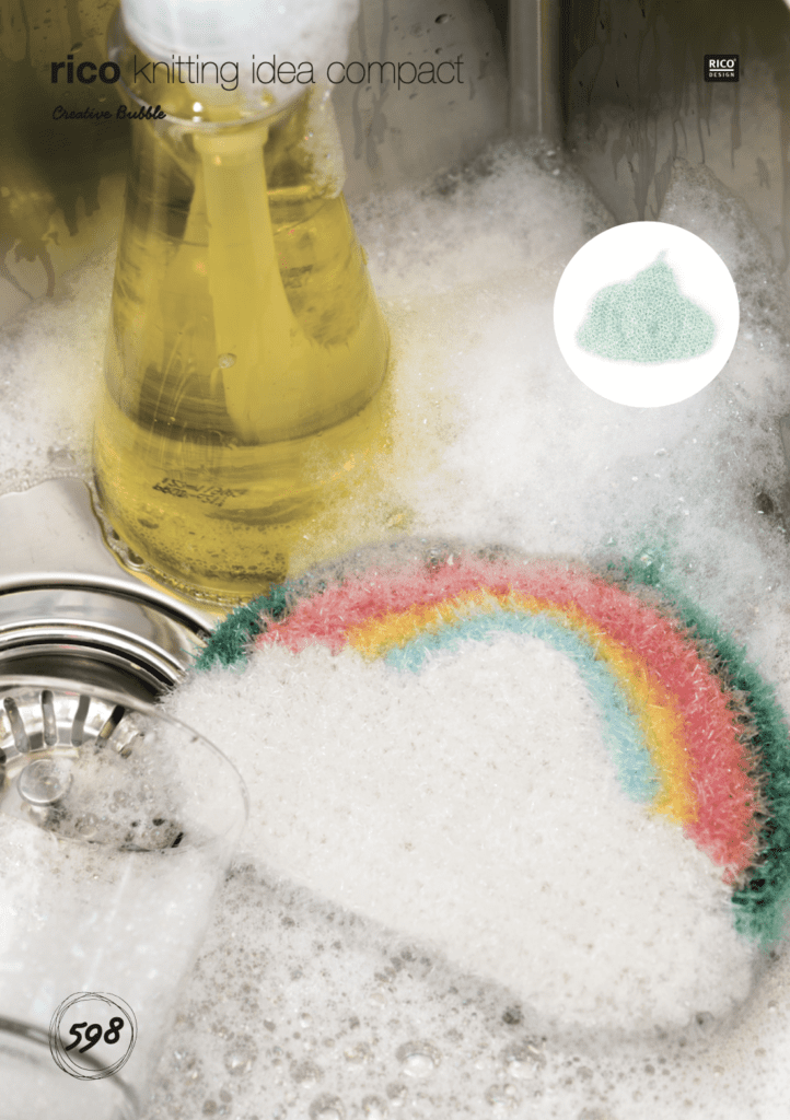 Rico Creative Bubble 598 Crochet Scrubbies - Cloud with Rainbow & Cloud (download) product image
