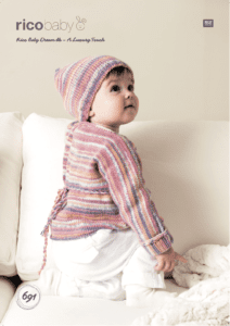 Rico Knitting Idea Compact 691 Wrapover Cardigan & Hat in Baby Dream DK (download) product image