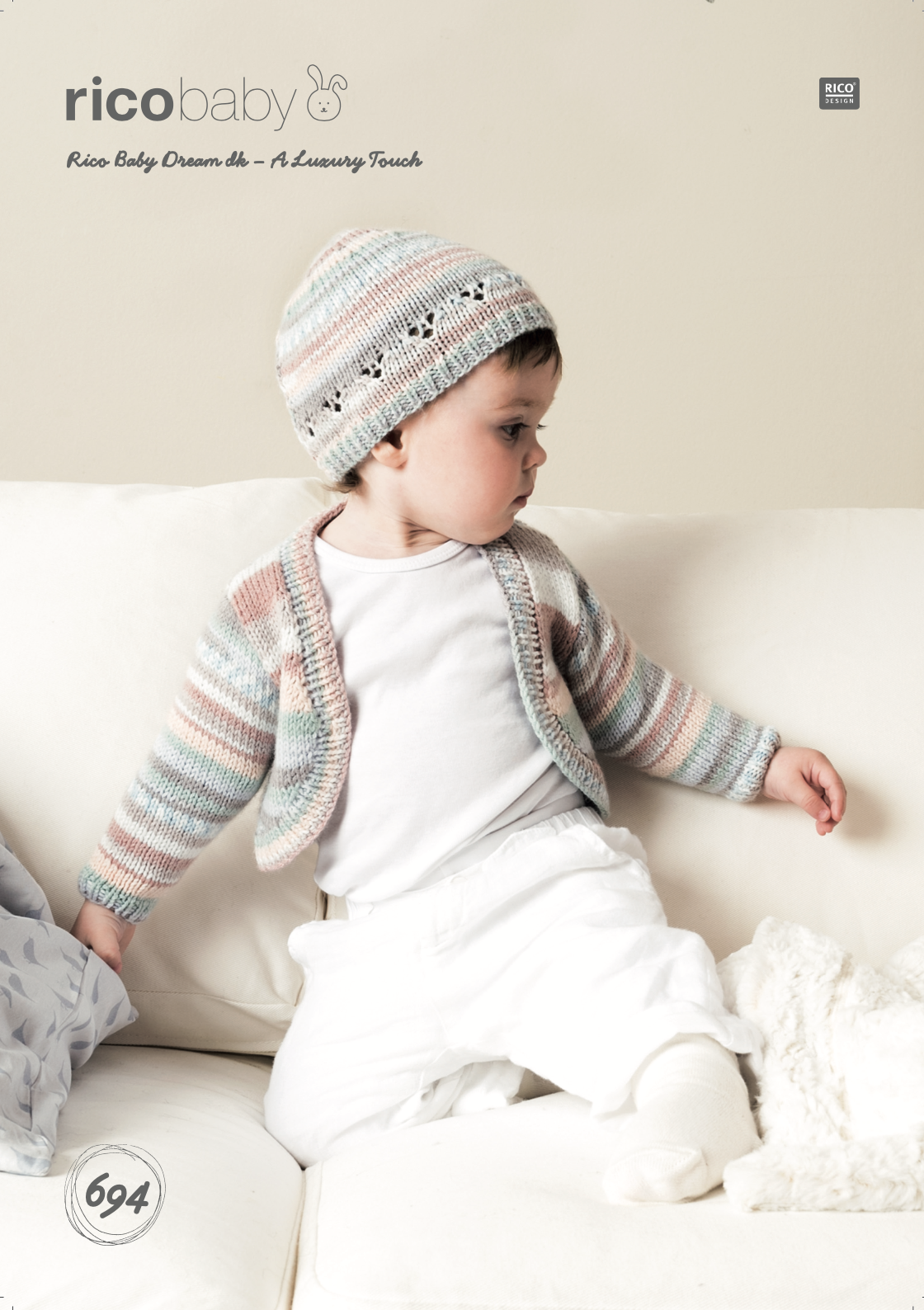 Rico Knitting Idea Compact 694 Cardigan & Hat in Baby Dream DK (download) product image