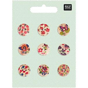 Rico Wooden Buttons – Mixed Floral product image
