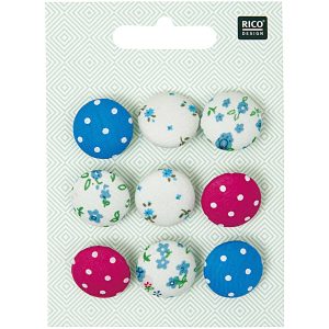 Rico Fabric Buttons – Floral / Dots product image
