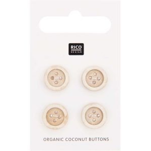Rico Buttons – Organic Coconut 12mm (4 pack) product image