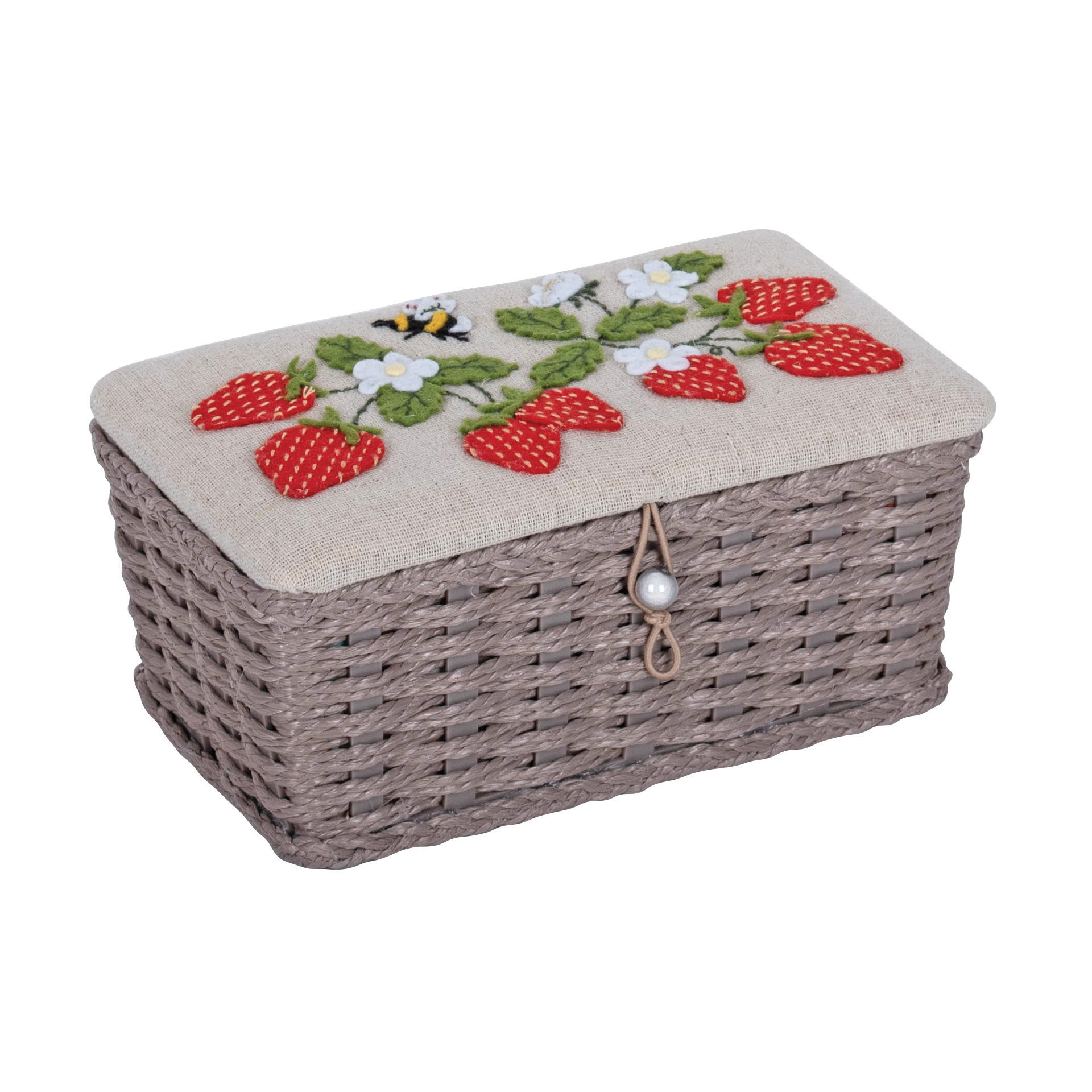 Wicker Sewing Box Appliqué Design: Natural Strawberries (small) product image