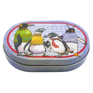 Emma Ball – Penguins In Pullovers, Mini Hinged Oval Tin product image