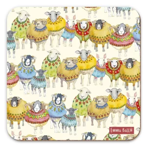 Emma Ball – Sheep In Sweaters Pattern Single Coaster product image