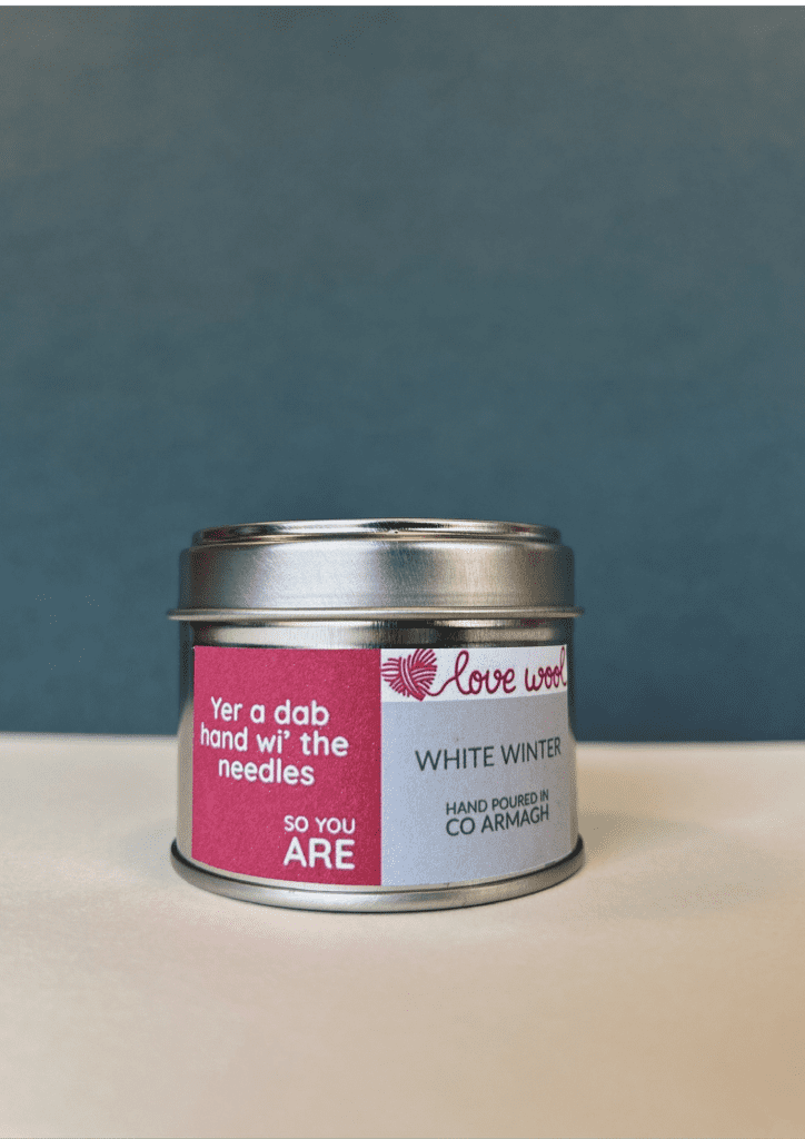 Love Wool Candle Tin - Yer a dab hand wi' the needles product image