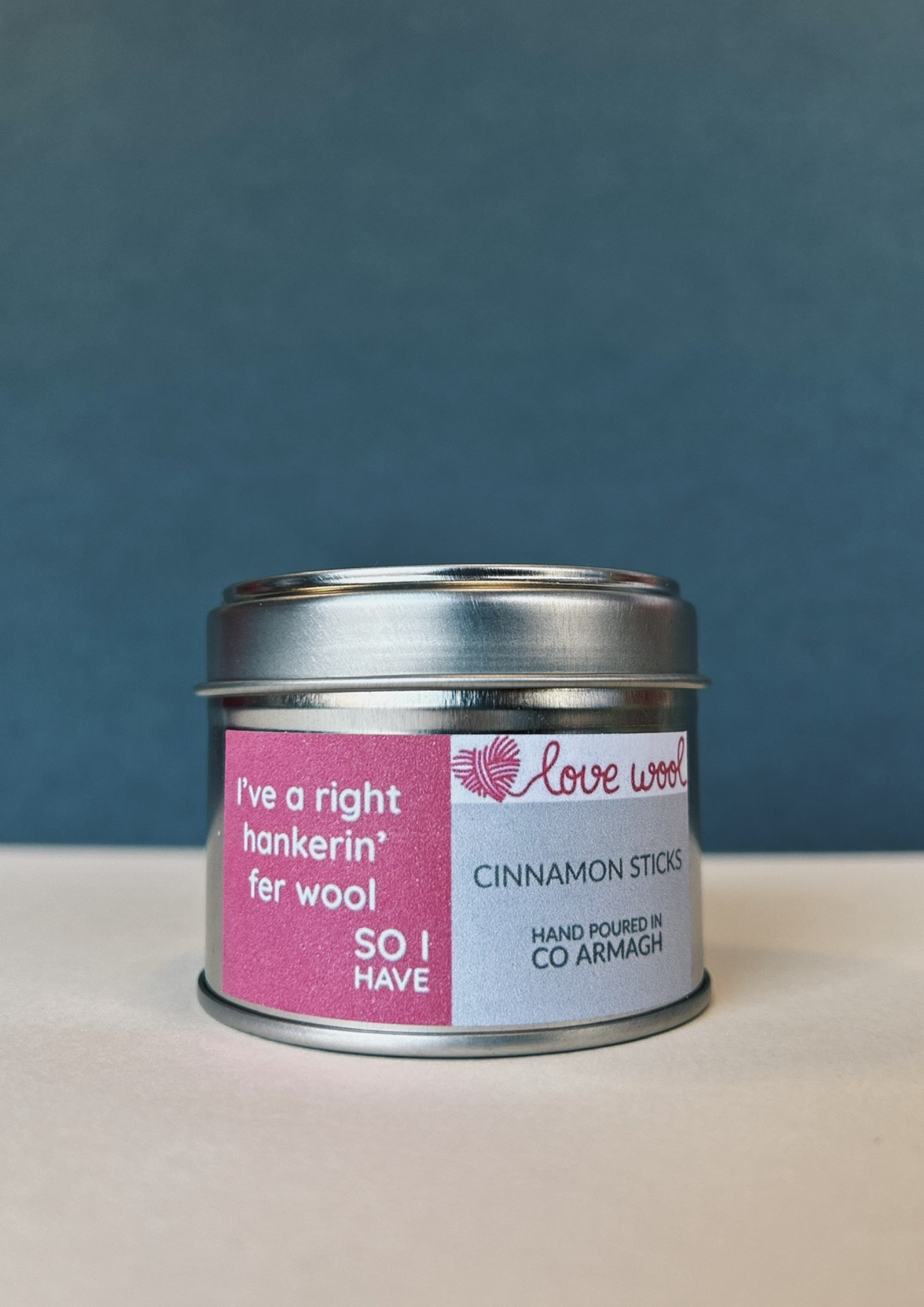 Love Wool Candle Tin - I've a right hankerin' fer wool product image