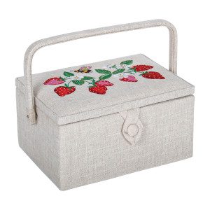 Sewing Box : Embroidered Natural Strawberries product image