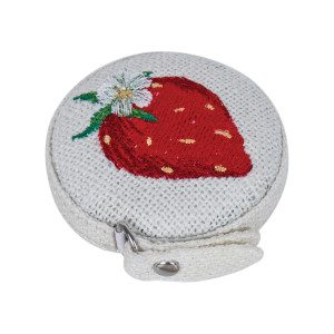 Hobby Gift Tape Measure: Embroidered: Natural Strawberries product image