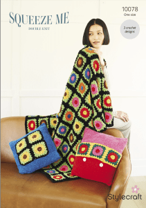 Stylecraft ‘Squeeze Me’ Crochet Blanket and Cushions Pattern 10078 (download) product image