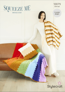 Stylecraft ‘Squeeze Me’ Crochet Blankets and Cushion Pattern 10079 (download) product image