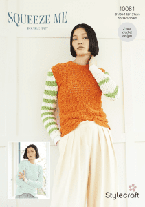 Stylecraft ‘Squeeze Me’ Crochet Sweaters Pattern 10081 (download) product image