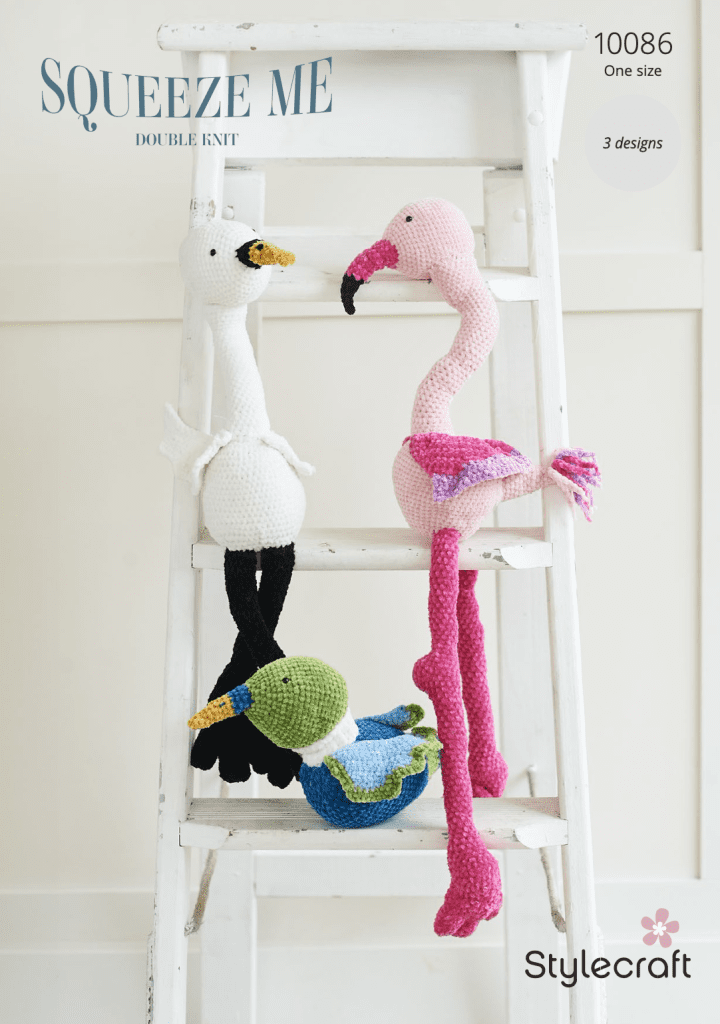 Stylecraft 'Squeeze Me' Crochet Flamingo, Swan and Duck 10086 (download) product image