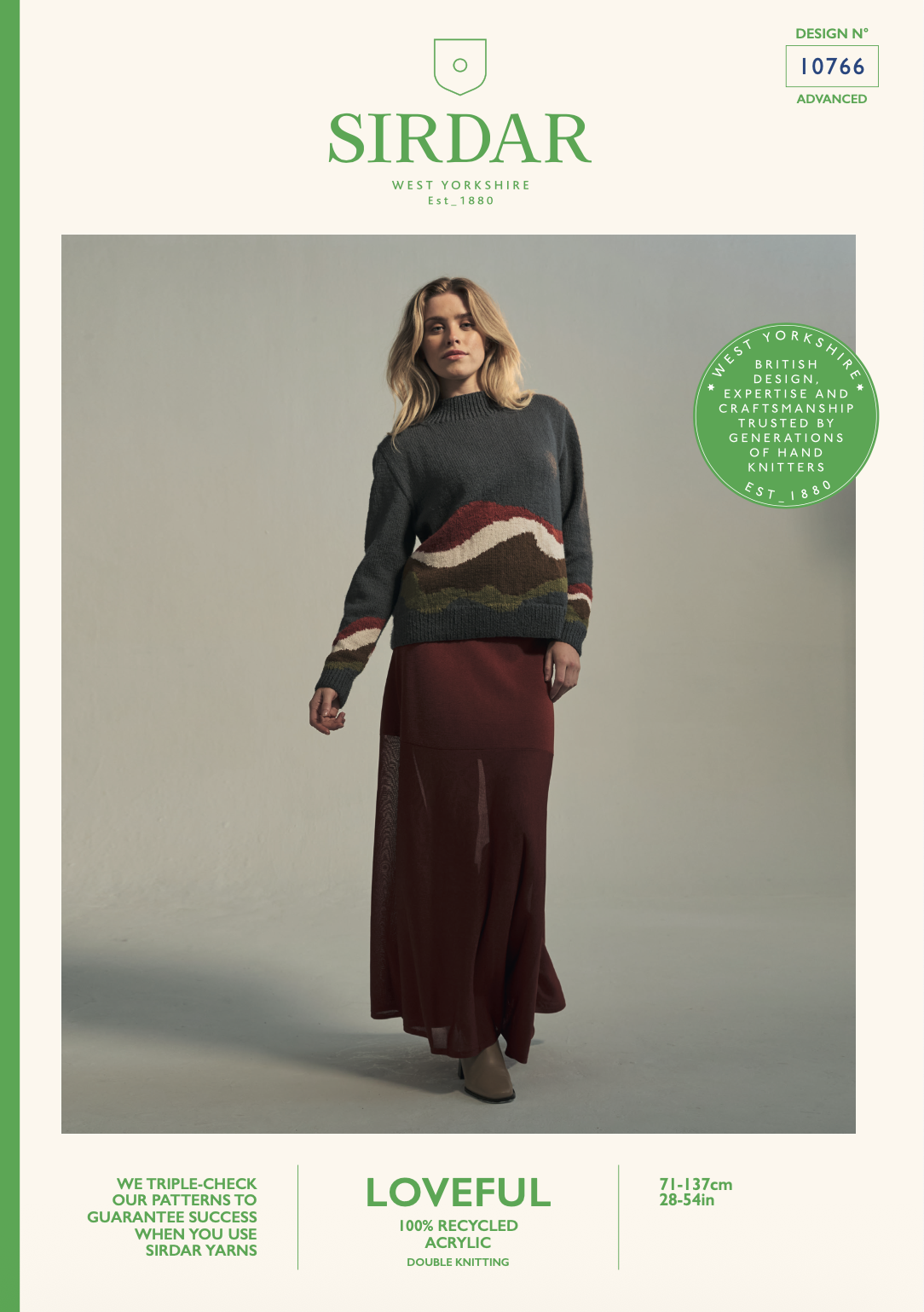 Sirdar Loveful Acrylic DK – Earthscape Sweater 10766 Knitting Pattern (download) product image