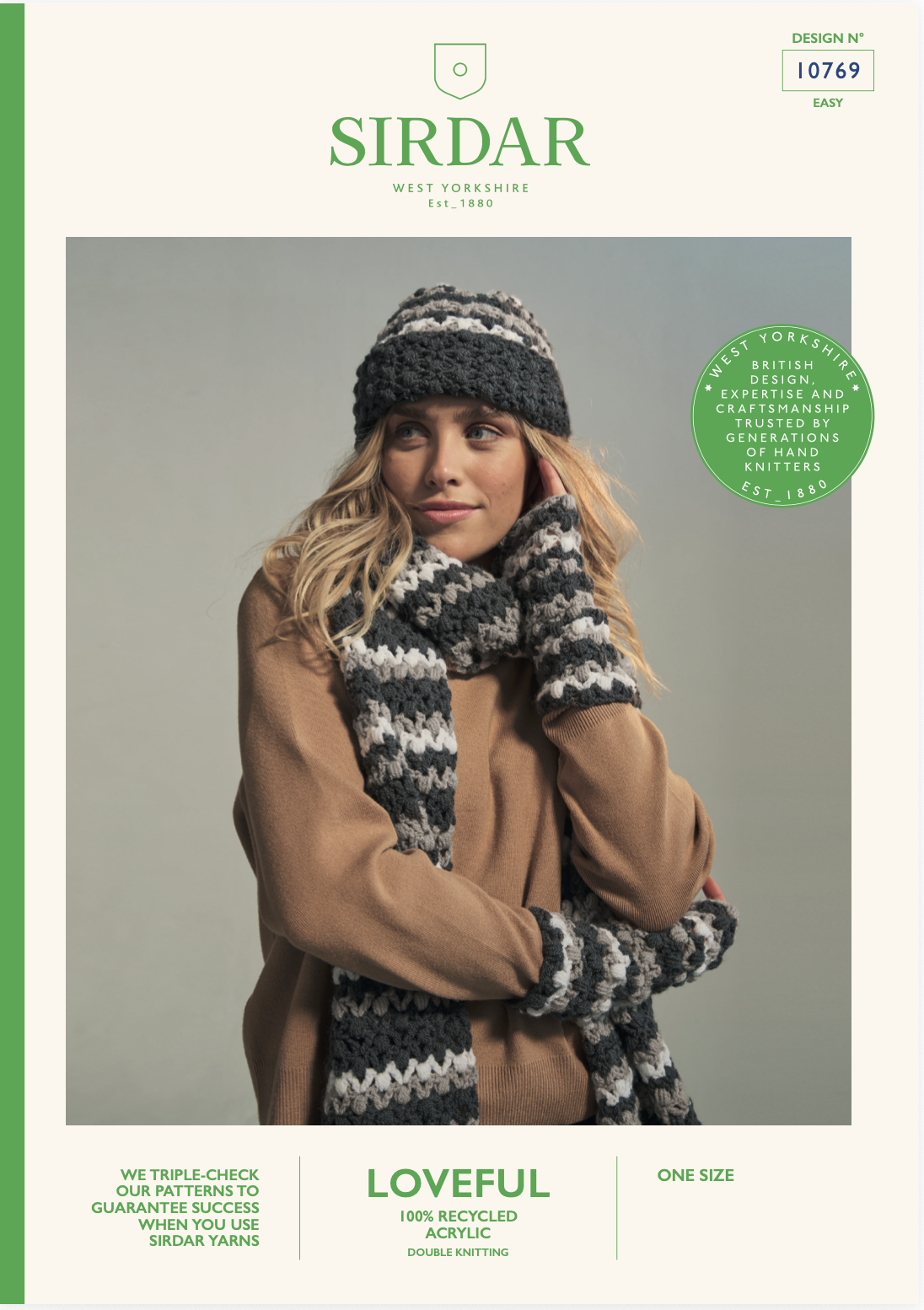 Sirdar Loveful Acrylic DK – Sea Level Scarf Set 10769 Crochet Pattern (download) product image