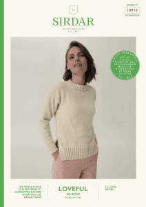 Sirdar Loveful Bio Blend DK – Mushroom Gill Hem Sweater pattern 10910 (download) product image