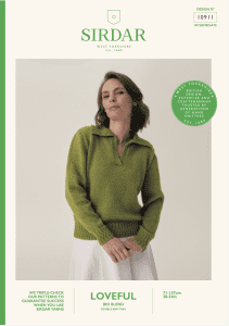 Sirdar Loveful Bio Blend DK – Branched Rib Polo Sweater pattern 10911 (download) product image