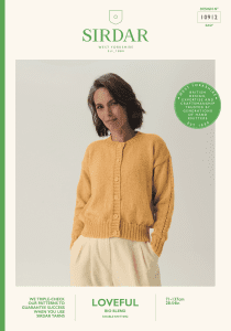 Sirdar Loveful Bio Blend DK – Lacewing Sleeve Cardigan pattern 10912 (download) product image