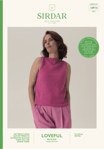 Sirdar Loveful Bio Blend DK – Honeycomb Cut Away Vest Pattern 10915 (download) product image