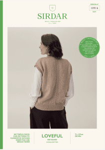 Sirdar Loveful Bio Blend DK – Barely Cable Tank Pattern 10916 (download) product image